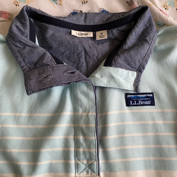 L.L. Bean Women’s Size Medium Blue and White Striped Sweatshirt - Picture 6 of 8